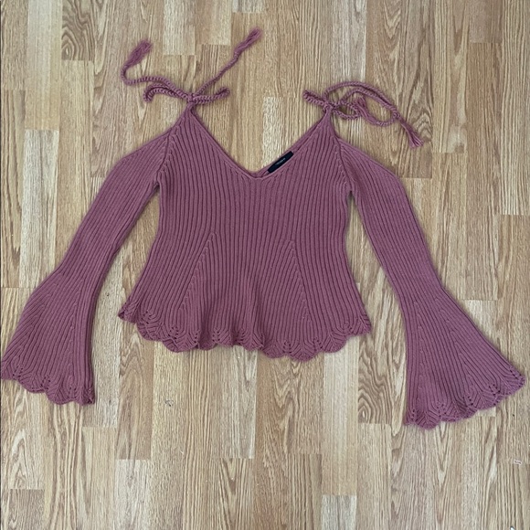 Forever 21 Mauve Off-the-Shoulder Sweater - Picture 1 of 2